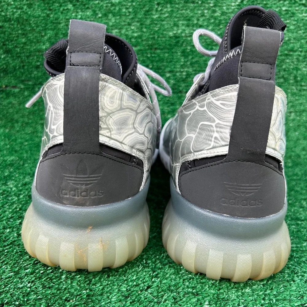 Adidas Tubular‎ X Silver Metallic High Top Sneakers Mens 12 AQ1894